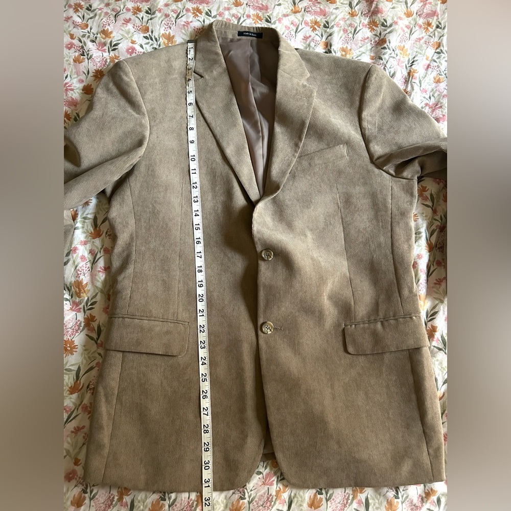 Pronto Uomo Tan Textured Blazer Sport Coat Mens Classic Button Front Jacket - Picture 9 of 10